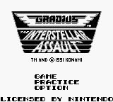 Gradius - The Interstellar Assault Title Screen